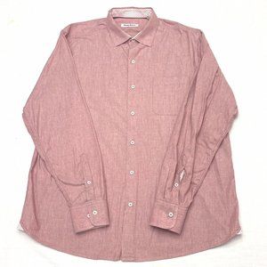 Tommy Bahama Baked Apple Heather Bay Herringbone Mens Long Sleeve Shirt Size L/G